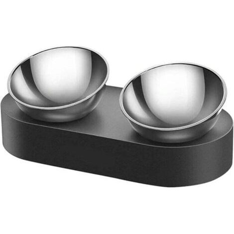Elevated stainless steel bowl, water bowl adjustable by 15 degrees, slanted, non-slip, leak-proof – food and water bowl for cats and small dogs (1/4)