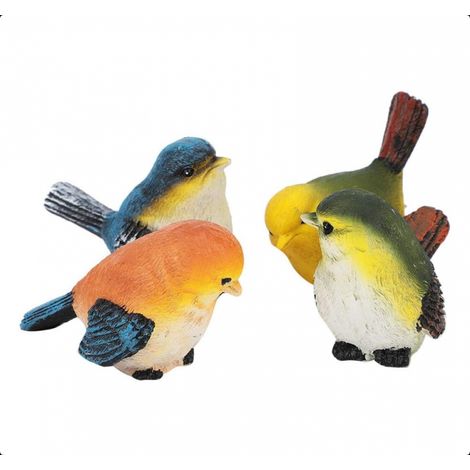 Lot 4 Figurines Oiseaux Résine  Décoration Naturel Jardin, Cour & Pelouse (1/5)