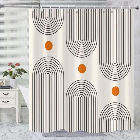 Bohemian style shower curtain - waterproof and mildew resistant - dimensions 180 x 180 cm - polyester fabric (1/5)