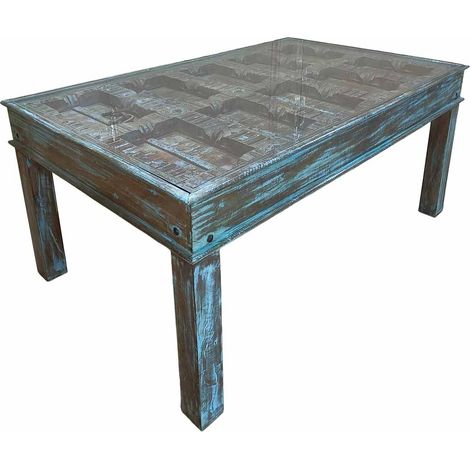 Mesa de madera artesanal 170x107x76h cm