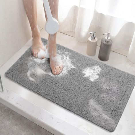 Tapis de Douche Antidérapant à Séchage Rapide avec Drainage et Résistance aux Moisissures 40 x 60 cm Texture Luffa Douce et Confortable (1/4)