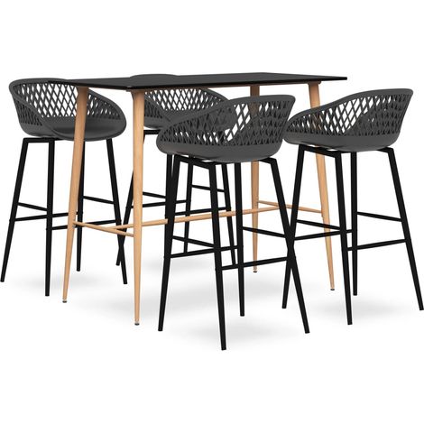 5-tlg. Bar-Set Schwarz und Grau