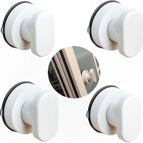 Poignées à ventouse x4 pour portes vitrées, tiroirs et placards, salle de bain et cuisine, sans perçage (1/5)