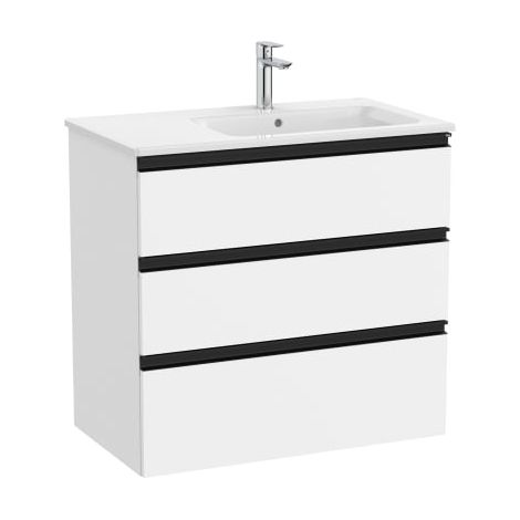 CONJUNTO MUEBLE THE GAP 800X460 2 CAJONES + LAVABO DERECHA BLANCO MATE
