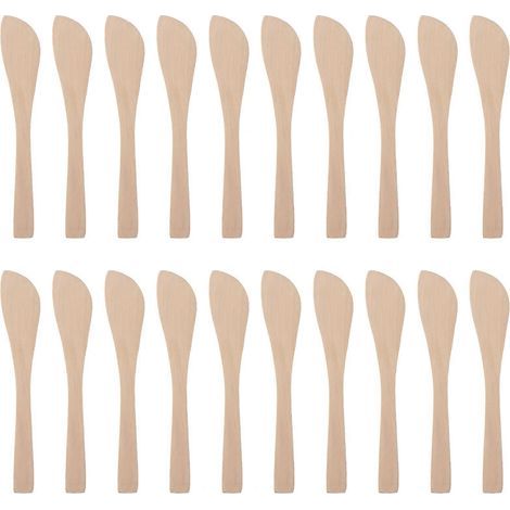 20 cuillères en bois pour farcir les raviolis, étaler le beurre de cacahuète, essuyer les masques, ustensiles de cuisine-16.50X2.70X0.30CM (1/3)