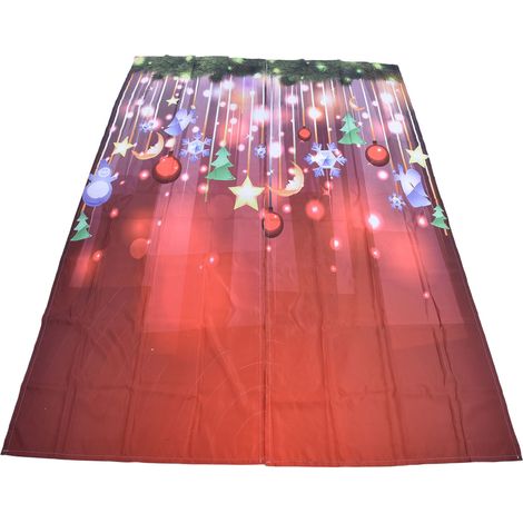 Voilage de Noël 13, rideaux occultants 3D numériques haute qualité, motifs créatifs, 150x166 cm (1/5)