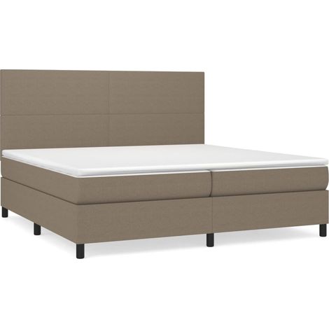 Maison Exclusive - Giroletto a Molle con Materasso Tortora 200x200 cm in Tessuto (1/5)