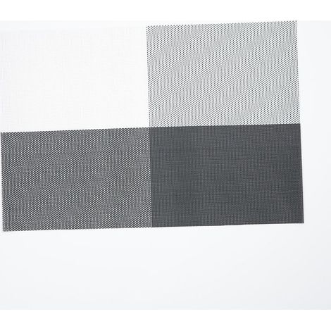 Platzsets mit schwarzem Rahmen, 4er-Set – Hitzebeständiges, rutschfestes, abwaschbares und strapazierfähiges gewebtes PVC-Vinyl (schwarze und weiße Rahmen, 4er-Set) (1/5)