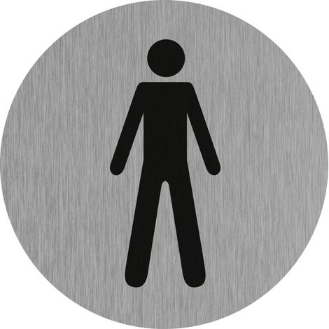 Plaque signalétique en Aluminium brossé Toilette homme D.75mm NOVAP 4383026