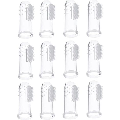 Cepillo de dientes para mascotas，12 piezas，cepillos de dientes de silicona suave para perros y gatos，ideal para animales pequeños y grandes (1/2)