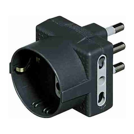 BTIS3611G Adattatore TRIS - 1 presa tedesca 2 prese bipasso 10/16A antracite (blister)