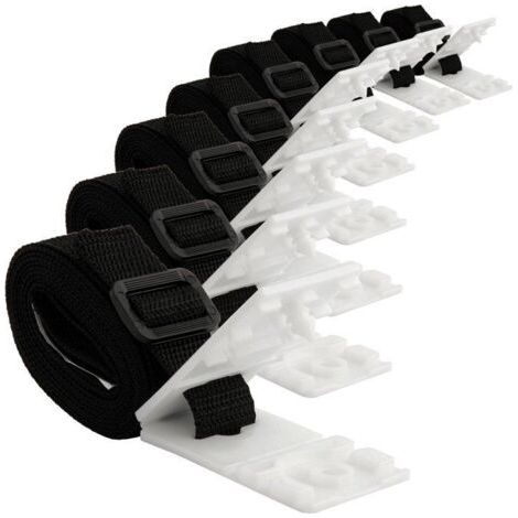 Set mit 8 Befestigungsbändern und -clips für Kabeltrommeln. Ersatzteile für mobile Kabeltrommelsysteme.