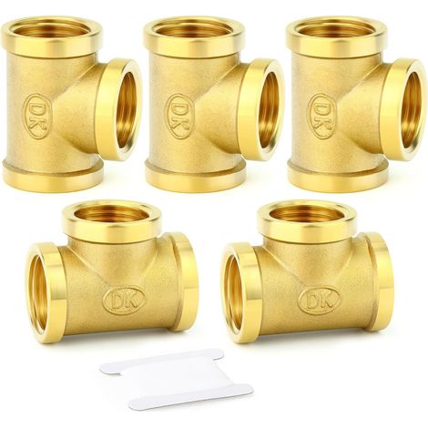 2-teiliges Messing-T-Stück, 1/2" x BSP-Innengewinde - (1/5)