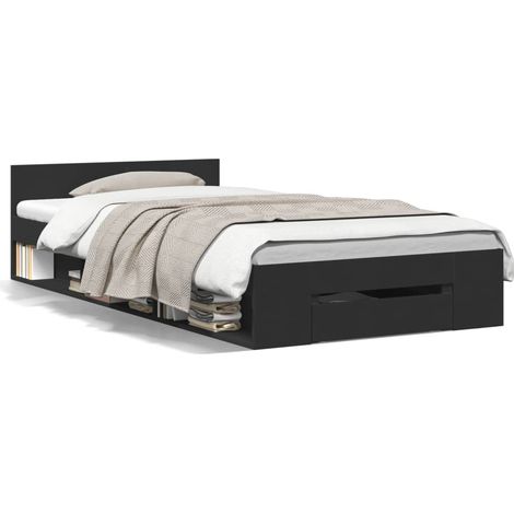 Maison Exclusive - Bettgestell mit Schublade Schwarz 75x190 cm Ho