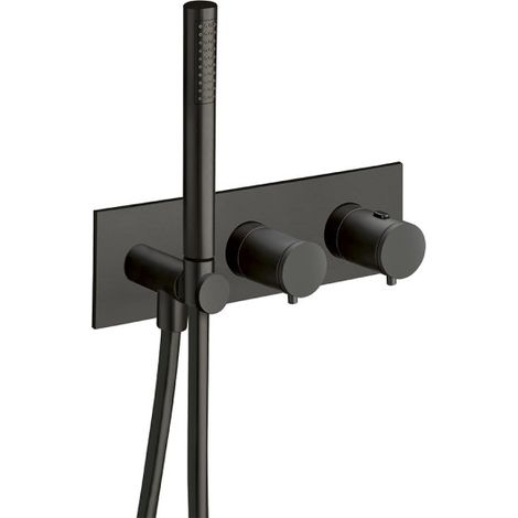 Façade douche thermostatique 3 sorties black mat - CRISTINA ONDYNA TV70313