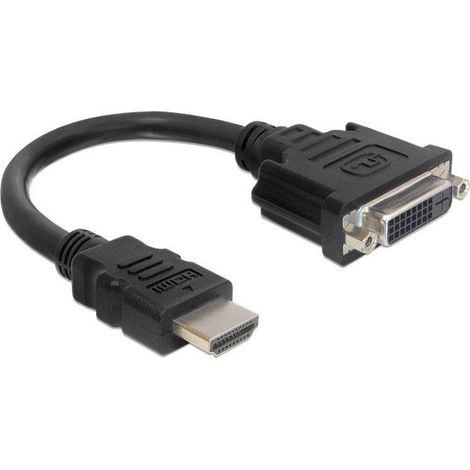 65327 HDMI / DVI Adaptateur [1x HDMI mâle - 1x DVI femelle 24+5 pôles] noir 0.20 m Y461003