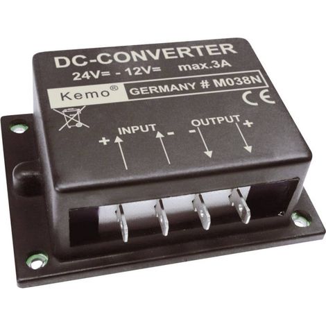 Kemo Convertitore di tensione Componente sfuso Tensione ingresso (range): 24 - 26 V/DC Tensione uscita (range): 12 V/DC