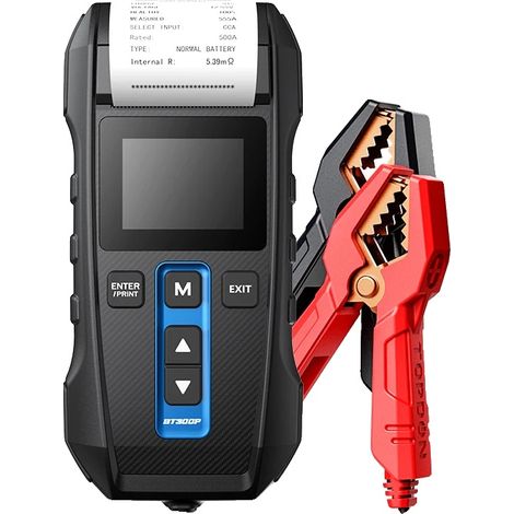 Testeur de batterie, imprimante intégrée, compatibilité 12V et 24V, BT300P (1/5)