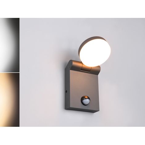 LED Außenwandleuchte ADOUR Höhe 19cm, Schwarz mit Bewegungsmelder