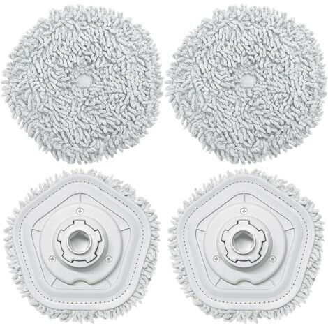 FOREHILL 4PCS Chiffons pour Dreame W10/W10 Pro de Rechange pour aspirateur Robot, Lavable Tampon de Vadrouille, Parfait pour Tous Les Types