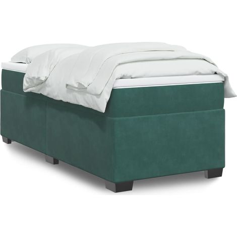 Cama box spring con colchón terciopelo verde oscuro 80x200 cm vidaXL (1/5)