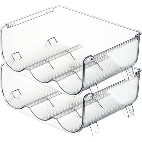 Organisateur de Stockage de Bouteille d'eau 2 Pack Pack de Cuisine empilable de Cuisine et d'organisation Porte-Bouteille en Plastique Porte-Bouteille pour Armoire, 3 Bouteilles