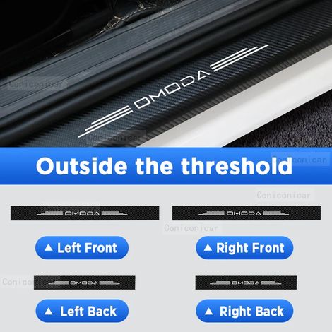 (4 pièces extérieures) Seuils de porte de voiture,protections de seuil,autocollants imitation fibre de carbone pour l'intérieur,accessoires pour Chery OMODA C5 2022-2023 (1/3)