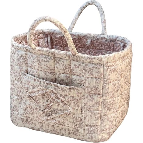 Grand panier de rangement pliable en tissu matelassé avec poignées pour chambre d'enfant, maison, pique-nique, voyage (1/5)
