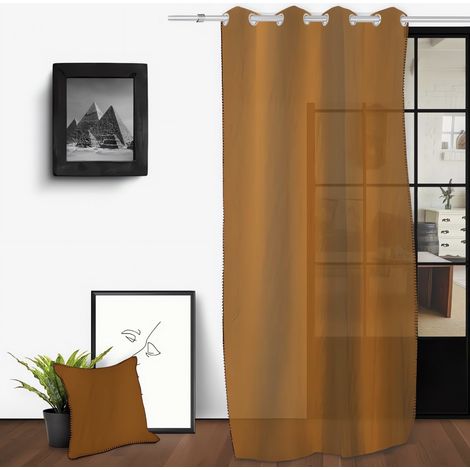 Voile oeillets en coton lavé 135x250 cm SPIRIT bronze, par Soleil d'Ocre