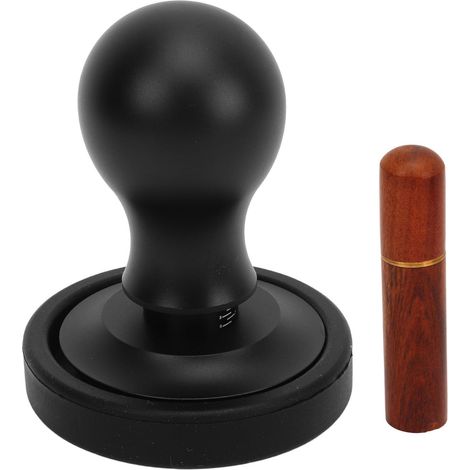 Ensemble de doseur poignée en bois à expresso, doseur à expresso de 51 mm, doseur à café calibré, et d'agitateur Barista à Base en acier inoxydable (1/5)
