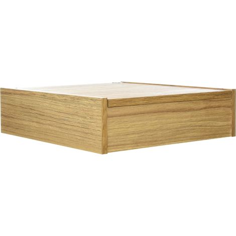 Coffret à Couverts en Bois de Chêne Clair - 4 Compartiments pour 48 Pièces - Rangement Élégant et Pratique - Dimensions 27,5 x 26 x 7,5 cm - Design Raffiné (1/5)