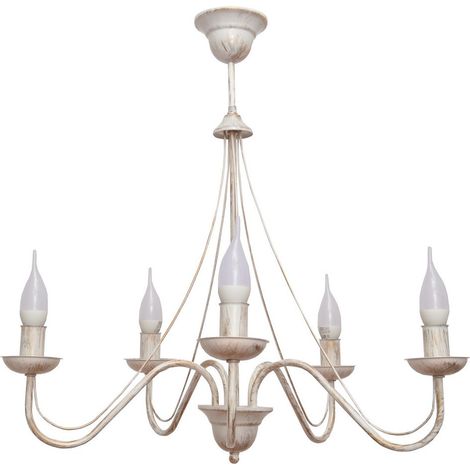 Helam MALBO Plafonnier Suspendu Multi Bras Blanc, Or 60cm (1/2)