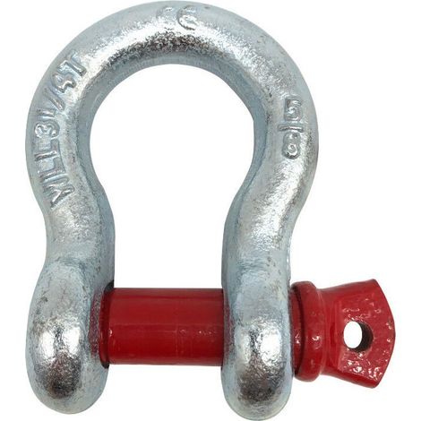 Manille lyre à axe vissé CU : 3250 Kg 5/8 haute résistance coeff 5.1 en acier galvanisé - D-Work (1/5)