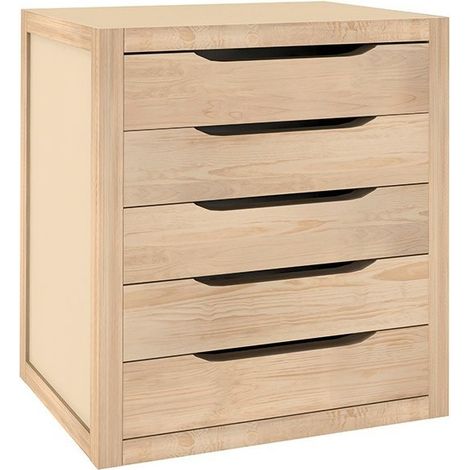 Bloc 5 tiroirs natura en pin massif brut 39x45,8x30cm ref blna50 99 - ASTIGARRAGA
