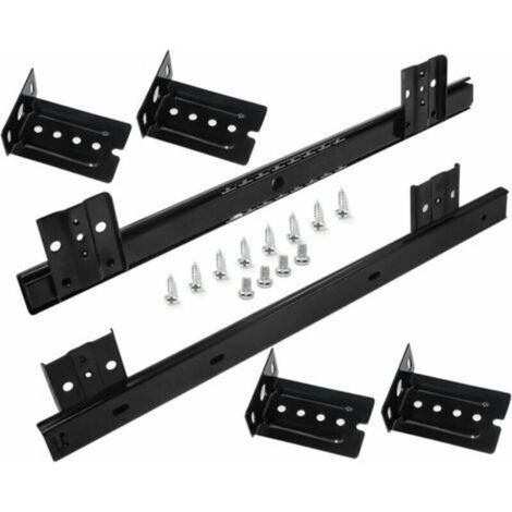 Glissières pour Tiroirs Coulisse Tiroir 350mm Coulisse a Bille pour Plateau Coulissant Clavier (1 paire) Noir (1/5)