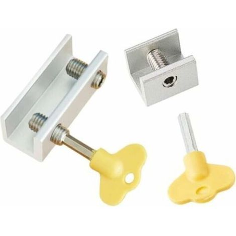 2 PCS Serrure Fenêtre Coulissante Anti-dérapant Alliage Aluminium Serrure de Fenetre de Sécurité avec Clé Bloque Porte Coulissante Verrou Coulissante (1/5)