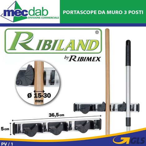 portascope murale in alluminio e plastica, 37,5x5,4 cm - ribimex (1/4)