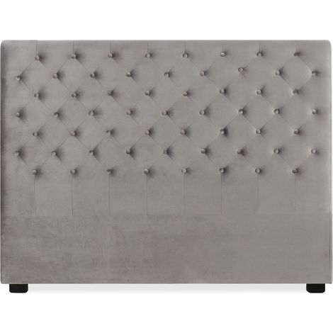 Tête de lit capitonnée Constance 160cm Velours Gris (1/2)