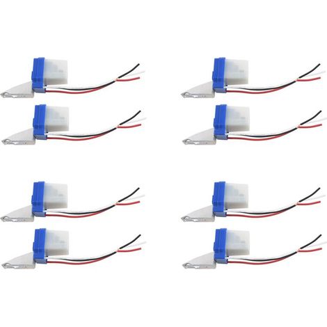 Adecuado para juegos de 8 interruptores con sensor de alumbrado público automático de encendido/apagado, interruptores de control de luz, interruptores automáticos de 220 V y 10 A.