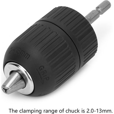 Boîtier plastique mandrin de perceuse à serrage rapide 2.0-13 mm 1/2-20UNF adaptateur hexagonal 1/4 (1/5)