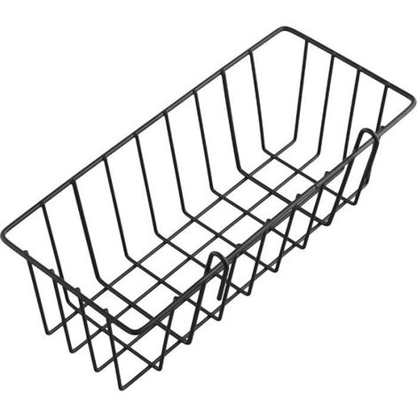 Lot de 6 corbeilles grillagées avec crochets, 23 x 10 x 7,5 cm, en fil métallique noir, avec crochets, pour salle de bain, (1/4)