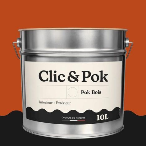 Peinture Bois Extérieur – POK BOIS - 10L - RAL 2001 - Orangé rouge- Résistante aux intempéries - Ne s'écaille pas (1/4)