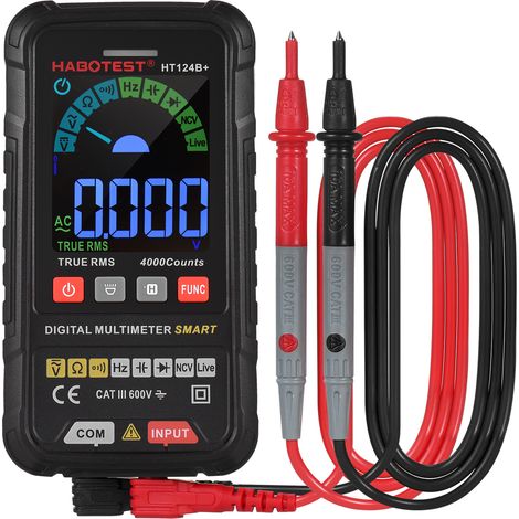 Nannigr Multimètre HT124B+ TRMS 4000 pts écran LCD sans pile