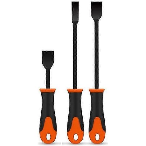 Pelle de nettoyage de cylindre en caoutchouc (lot de 3), grattoir noir et orange en acier pour hotte aspirante, petite pelle (1/3)