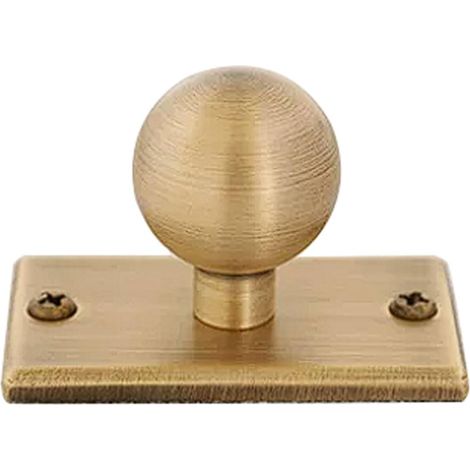 Poignées de porte en laiton à base rectangulaire, double trou (1/5)