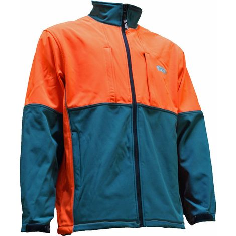 KWF FPA Forstjacke Softshell grün-orange XS - 4XL Forst-Jacke Wald Holzarbeit (1/5)