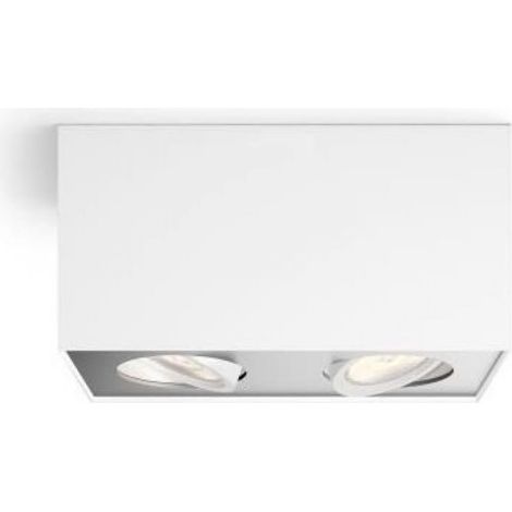 Philips Foco de superficie 2 luces LED cuadrado BOX orientable y regulable color blanco 2x4,5W 500lm IP20 Warmglow (1/5)
