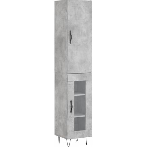 Maison Exclusive - Credenza Grigio Cemento 34,5x34x180 cm in Legno Multistrato
