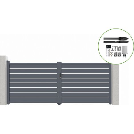 Pack puerta automática batiente 4m VOGEL 400 x 160 cm + motor HICKER B200 (1/4)