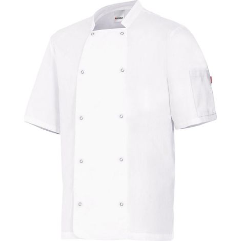 Chaqueta De Cocina Con Automaticos Manga Corta Blanco 48